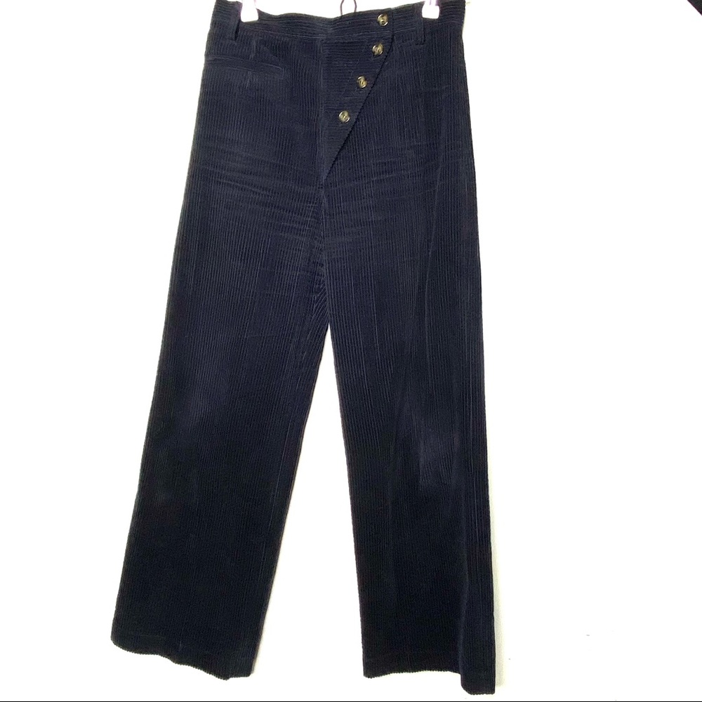 & Other Stories back corduroy high rise wide leg pants button fly side closure 6
